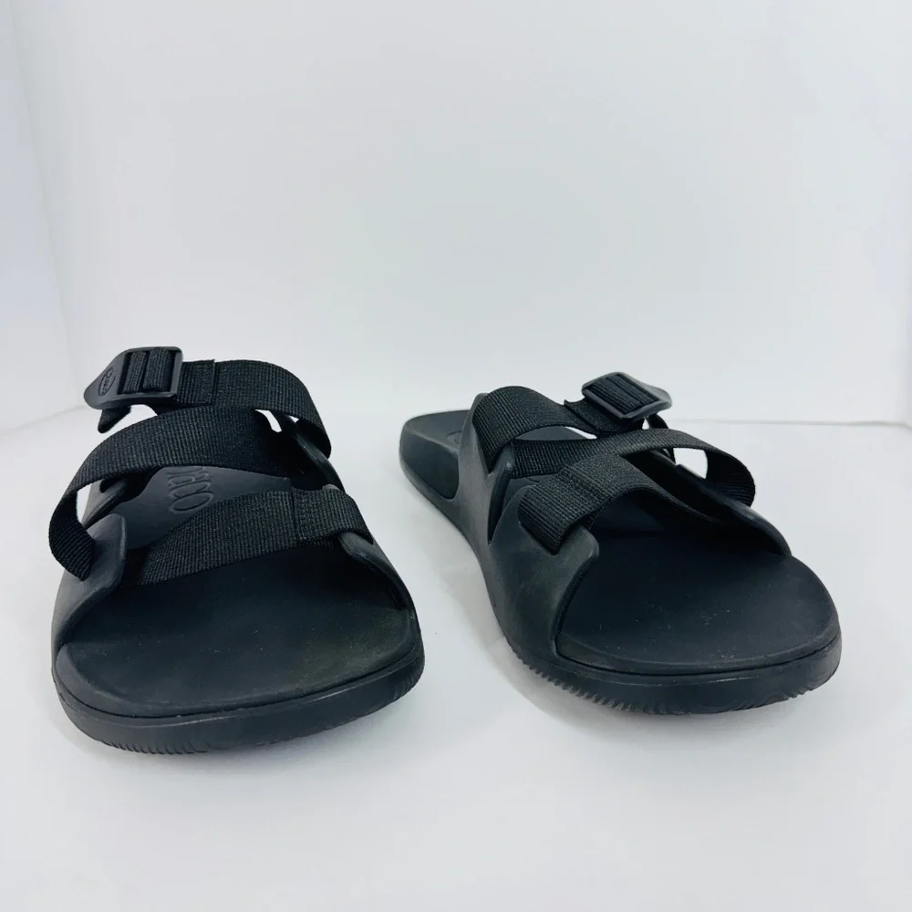 Chaco Men’s Sandals Black Adjustable Strap Slide Sz 12 Lightweight Comfort Beach